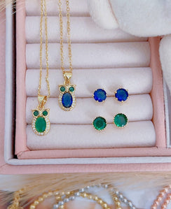 Set cadena+dije+topos buho