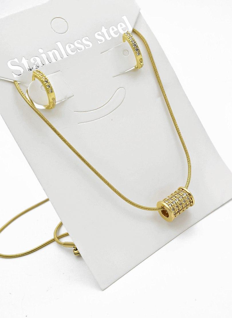 Set cadena+dije+candongas rollito