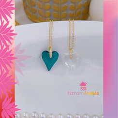 Cadena corazon cristal