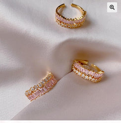 Anillo Zircones Rosa