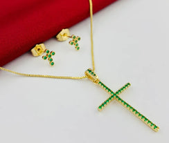 Set Cadena+dije+Aretes Cruz