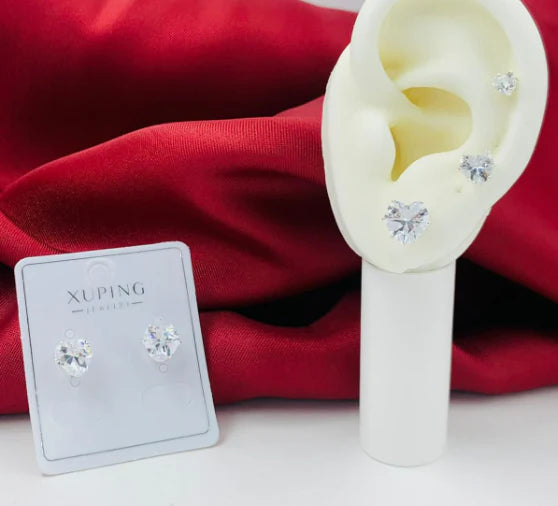 Topo corazon circon transp. Plata