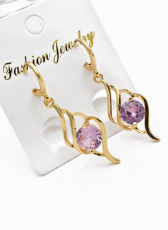 Aretes alas piedra purpura