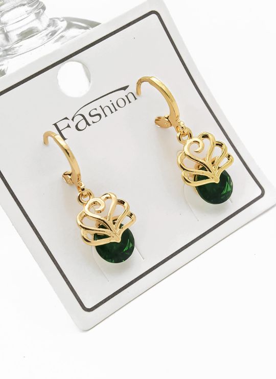 Aretes corona con zircon