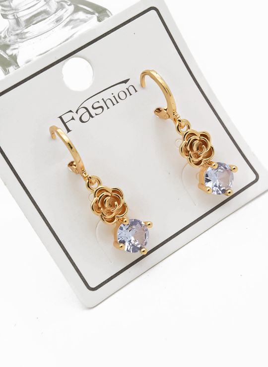 Aretes flor con circon