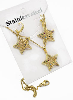 Set collar+aretes estrella